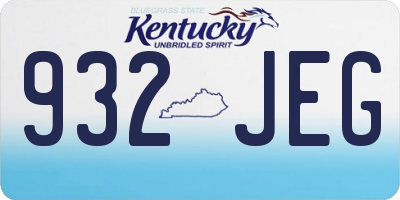 KY license plate 932JEG