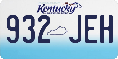 KY license plate 932JEH