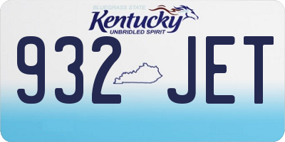 KY license plate 932JET