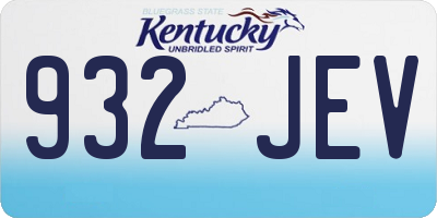 KY license plate 932JEV