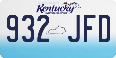 KY license plate 932JFD