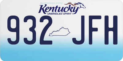 KY license plate 932JFH