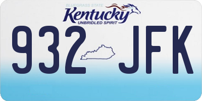 KY license plate 932JFK
