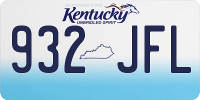 KY license plate 932JFL