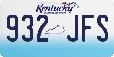 KY license plate 932JFS