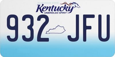 KY license plate 932JFU