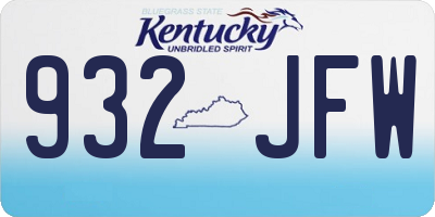 KY license plate 932JFW