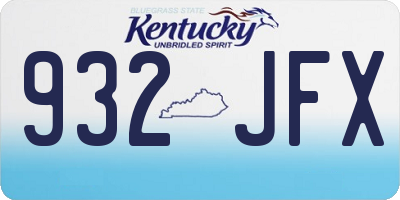 KY license plate 932JFX