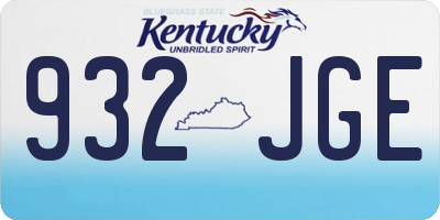 KY license plate 932JGE
