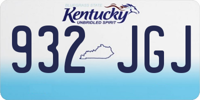 KY license plate 932JGJ