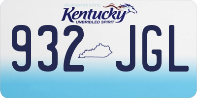 KY license plate 932JGL