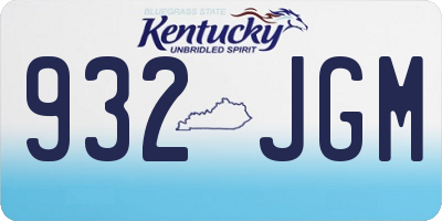 KY license plate 932JGM