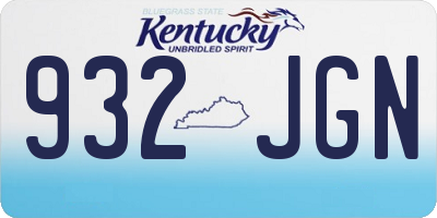 KY license plate 932JGN