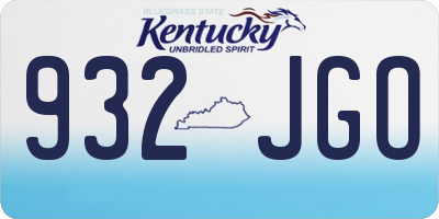 KY license plate 932JGO