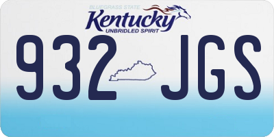 KY license plate 932JGS