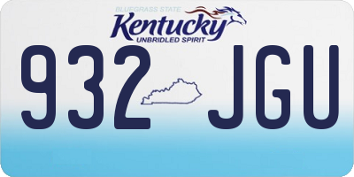 KY license plate 932JGU