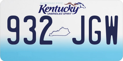 KY license plate 932JGW