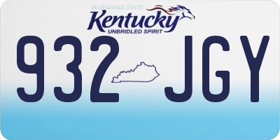 KY license plate 932JGY