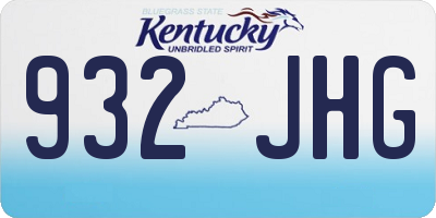 KY license plate 932JHG