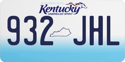 KY license plate 932JHL
