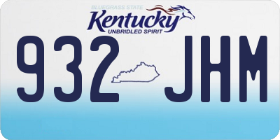 KY license plate 932JHM