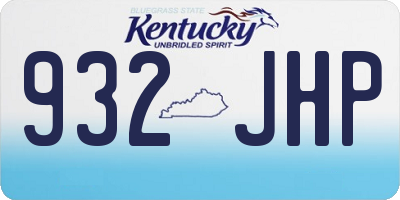 KY license plate 932JHP