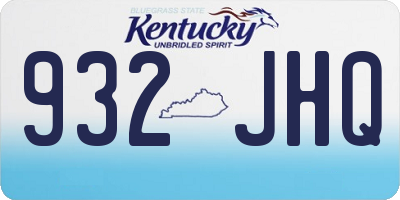 KY license plate 932JHQ