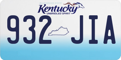 KY license plate 932JIA