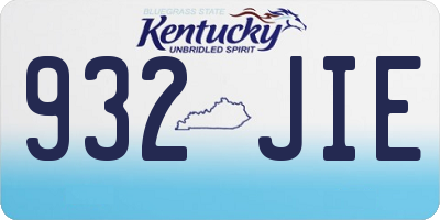 KY license plate 932JIE