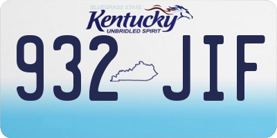 KY license plate 932JIF