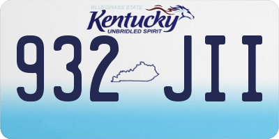KY license plate 932JII