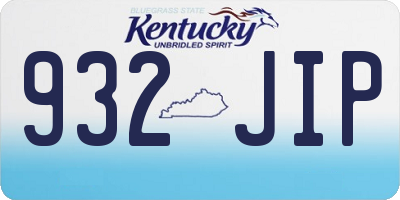 KY license plate 932JIP