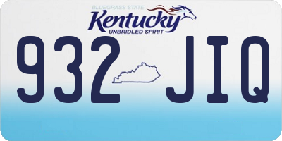KY license plate 932JIQ