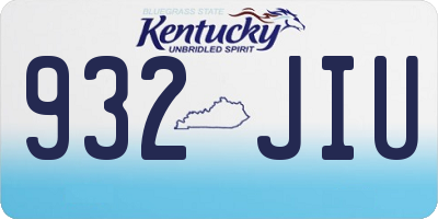 KY license plate 932JIU