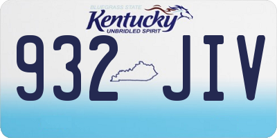 KY license plate 932JIV