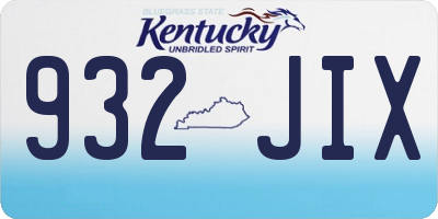 KY license plate 932JIX