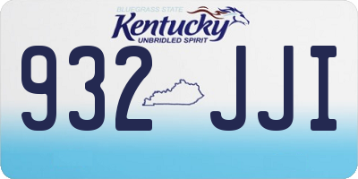KY license plate 932JJI