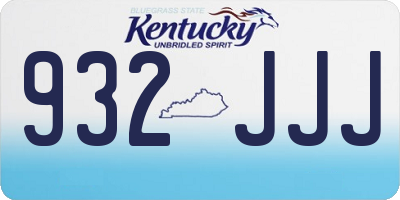 KY license plate 932JJJ