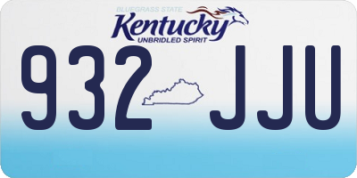KY license plate 932JJU