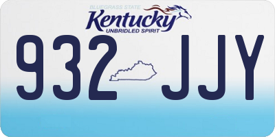KY license plate 932JJY