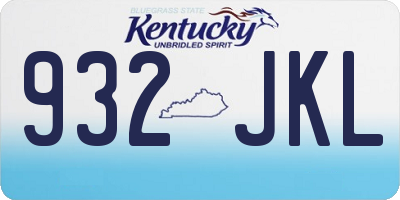 KY license plate 932JKL