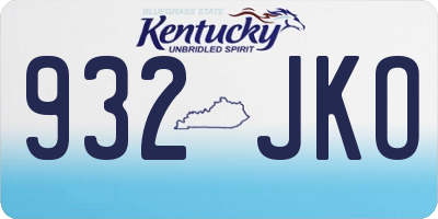 KY license plate 932JKO
