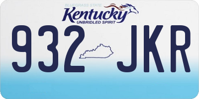 KY license plate 932JKR