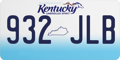 KY license plate 932JLB