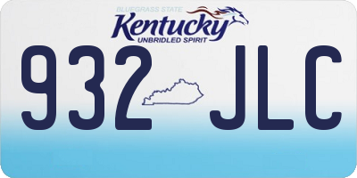 KY license plate 932JLC