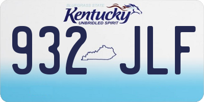 KY license plate 932JLF