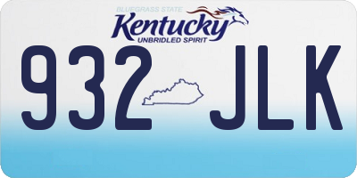 KY license plate 932JLK
