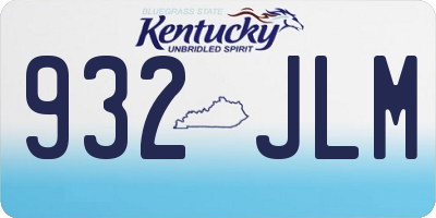 KY license plate 932JLM