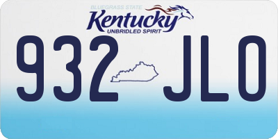 KY license plate 932JLO