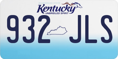 KY license plate 932JLS